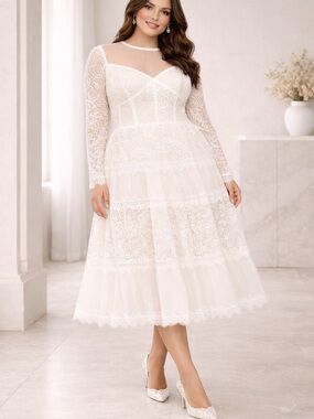 chinese dress ladies Tadashi Shoji Women's Corded Lace Off-The-Shoulder Dress - Ivory/Cream - Size 10